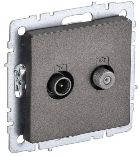 Розетка TV+SAT Оконечная без рамки IEK Brite РТВ/РСп12-БрТБ 2-м. темная бронза картинка